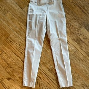 H & M straight leg chinos with side zipper and open leg seams (2”)